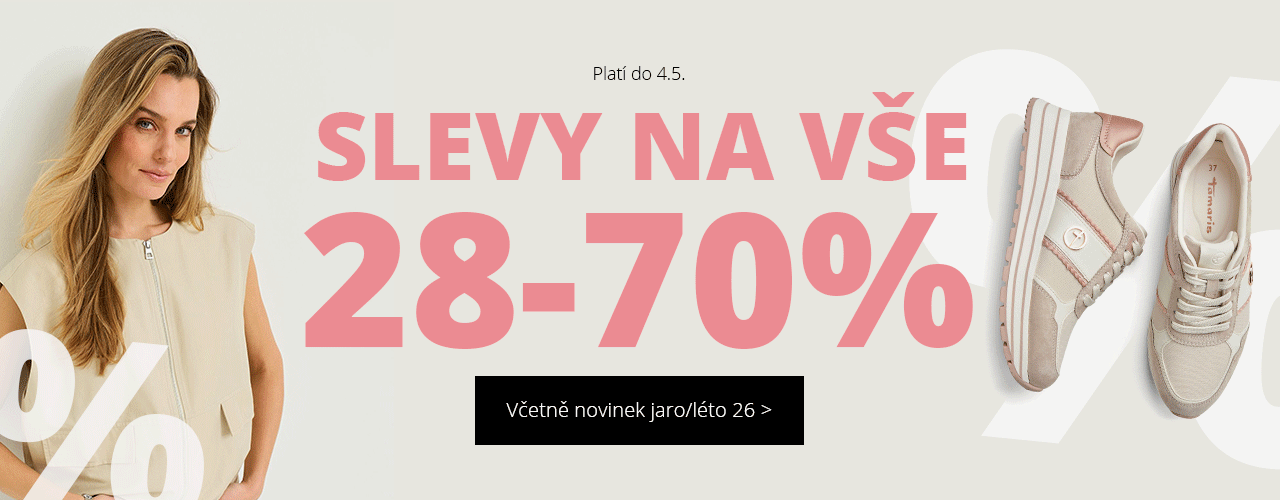 Slevy na vše 28-70 % včetně novinek Slevy na vše 28-70 % včetně novinek