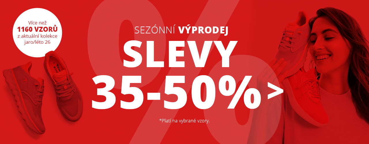 Sezónní výprodej 35-50 % na vybrané vzory Sezónní výprodej 35-50 % na vybrané vzory